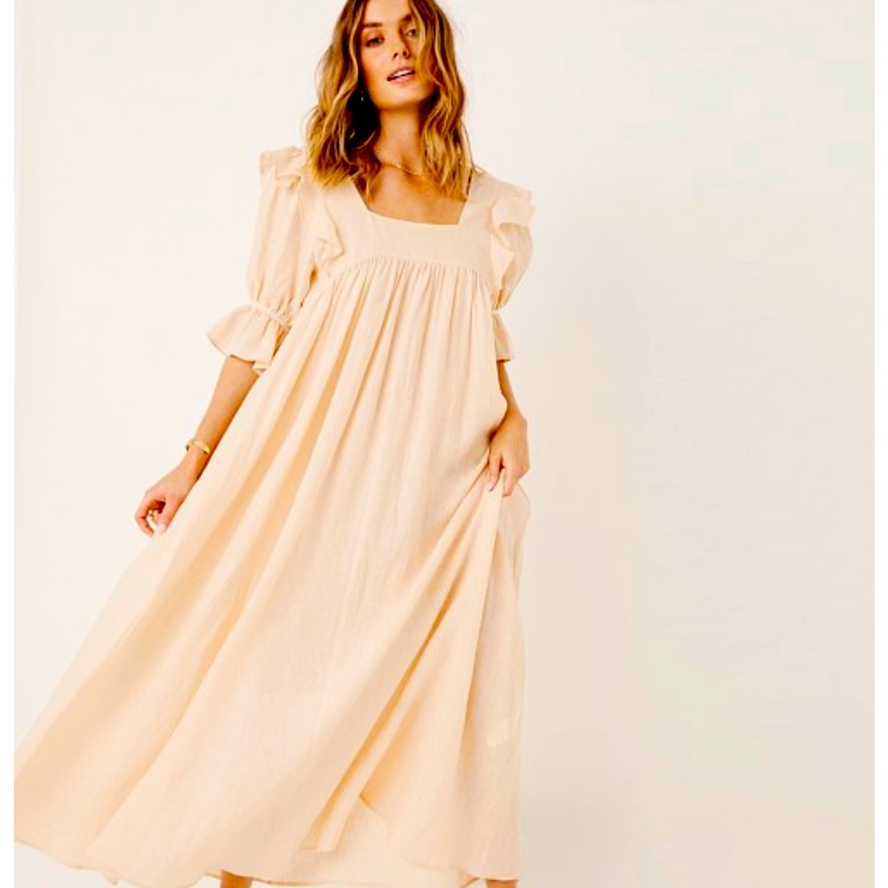 Spell Mae Linen Gown (long) Merengue